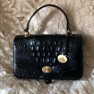 Black Brahmin Small Tote  - Embossed Leather -gold